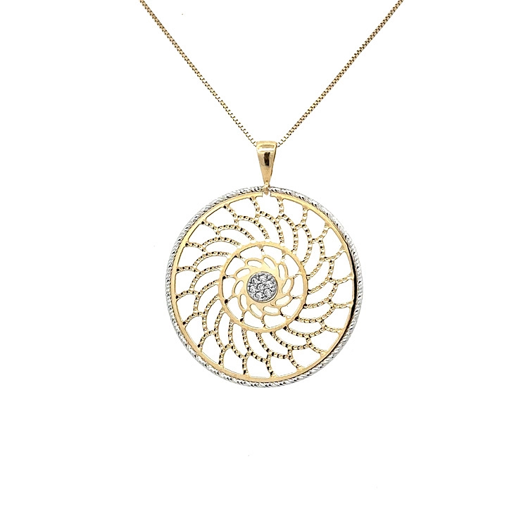 Gold Pendant with Zircons