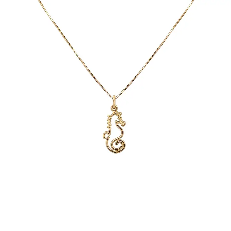 Gold Pendant Sea Horse