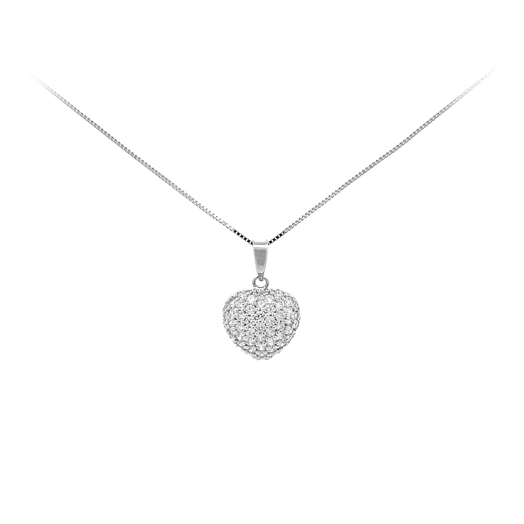 Gold Pendant Heart with Zircons