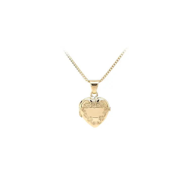 Golden Heart Locket for Photo