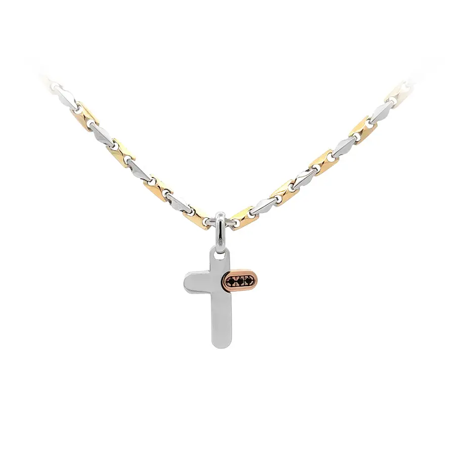 Pendant Cross of Combined Gold