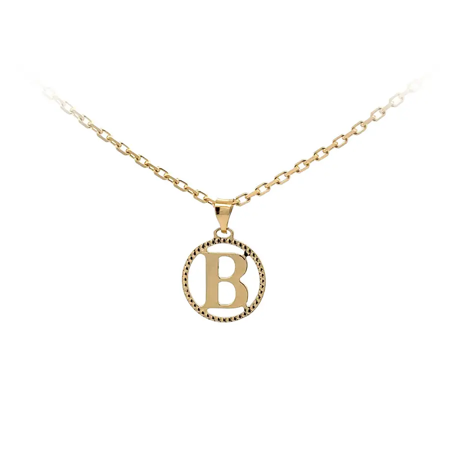 Gold Pendant Letter B