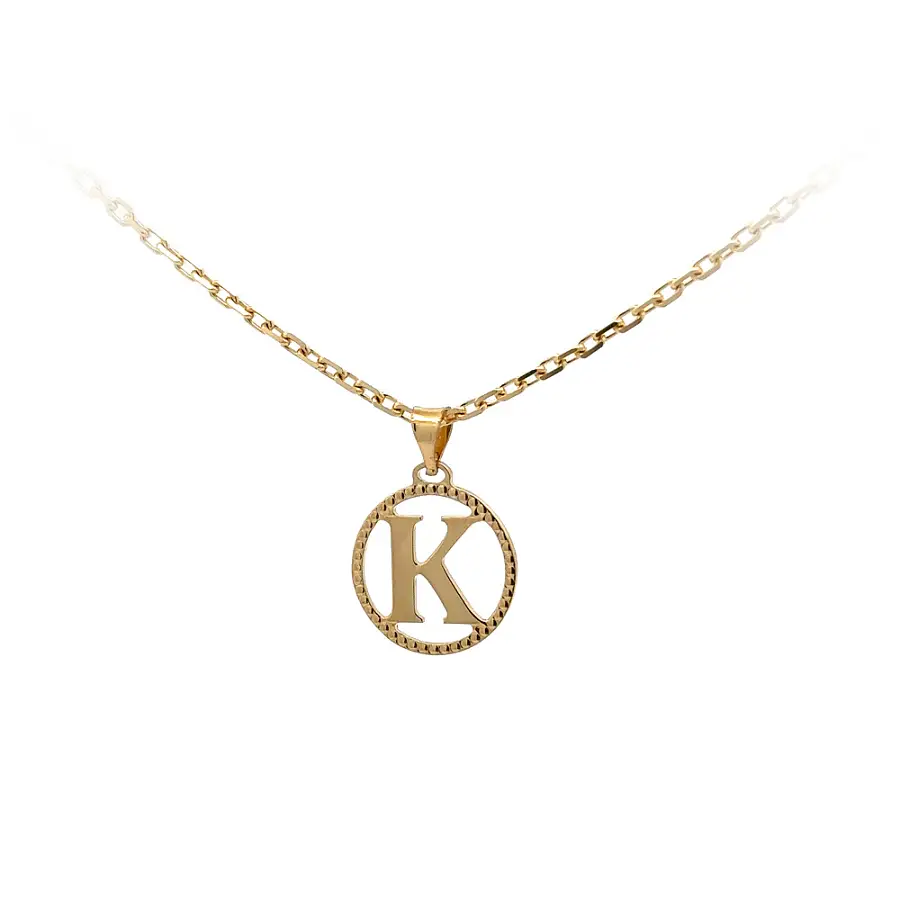 Gold Pendant Letter K