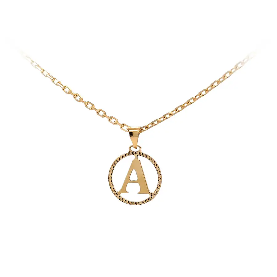 Gold Pendant Letter A