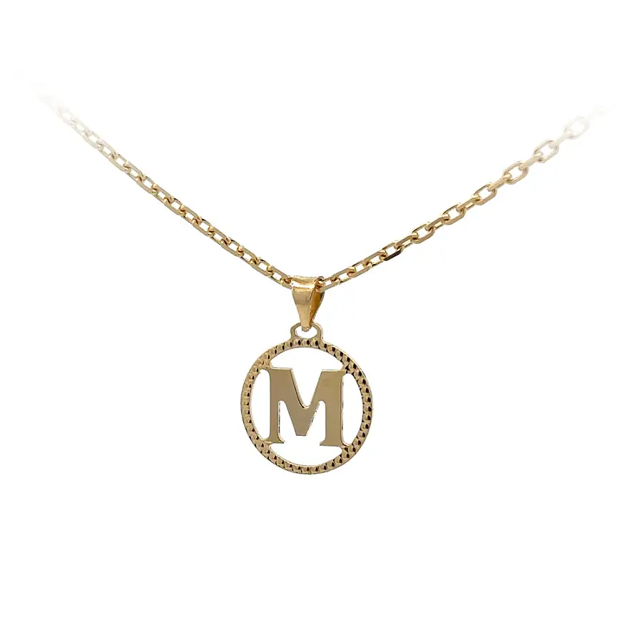 Gold Pendant Letter M