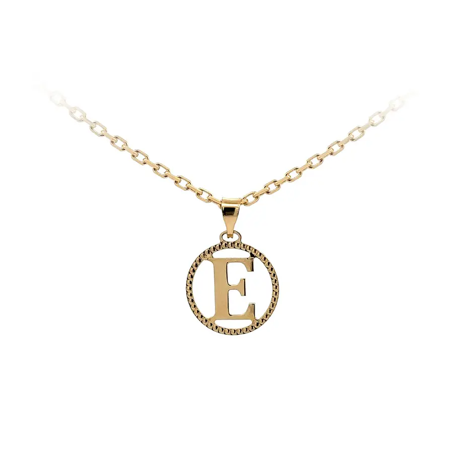 Gold Pendant Letter E