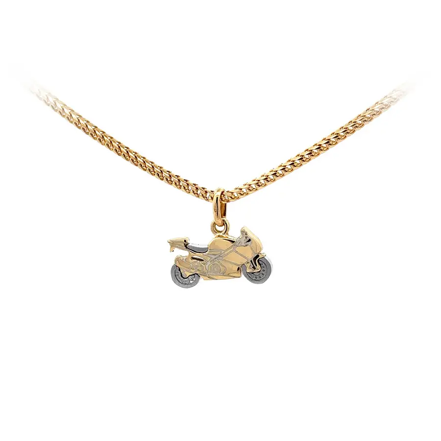 Pendant Motorbike made of Combined Gold
