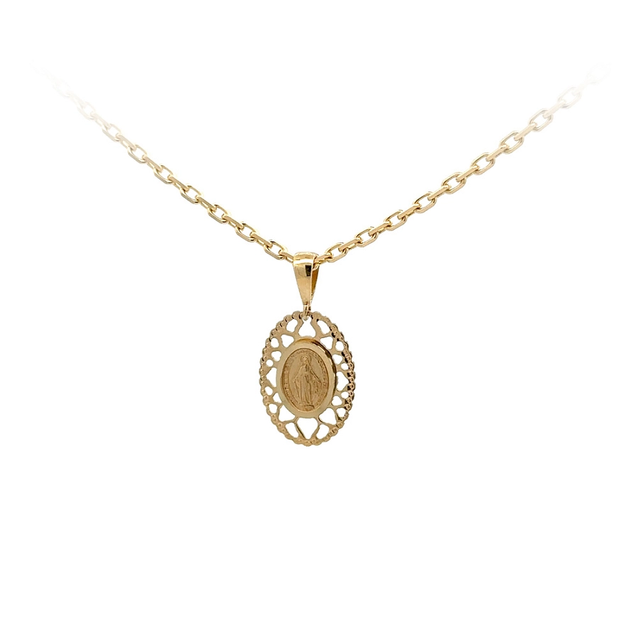 Gold Pendant Madonna Virgin Mary