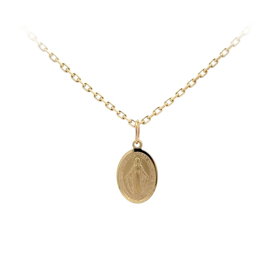 Gold Pendant Madonna Virgin Mary