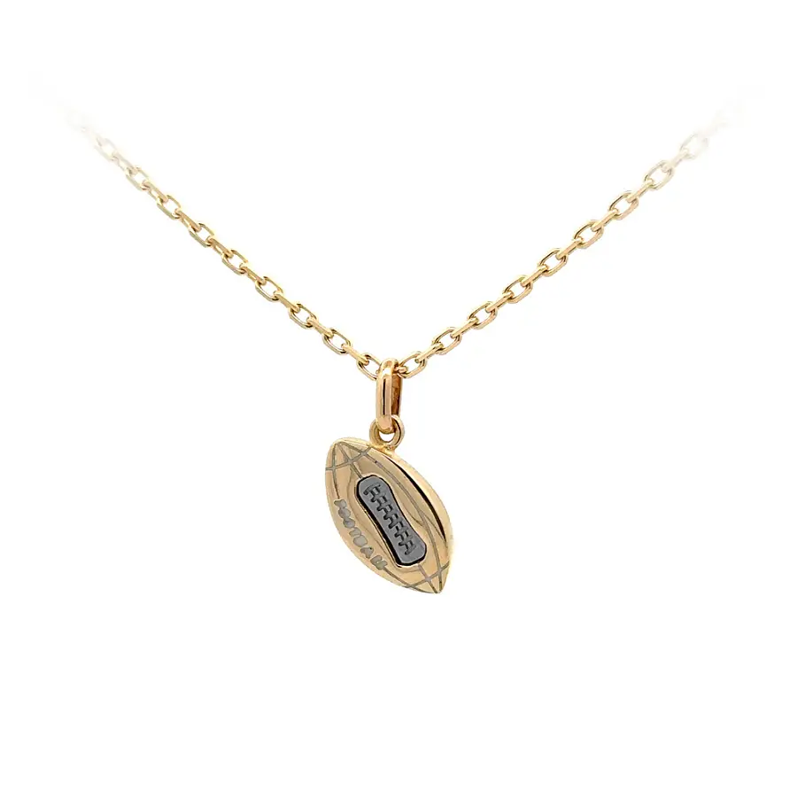 Pendant Rugby Ball made of Combination Gold
