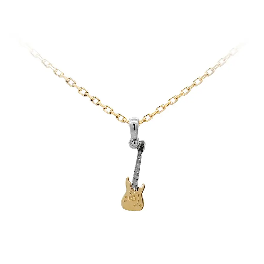 Pendant Guitar made of Combined Gold
