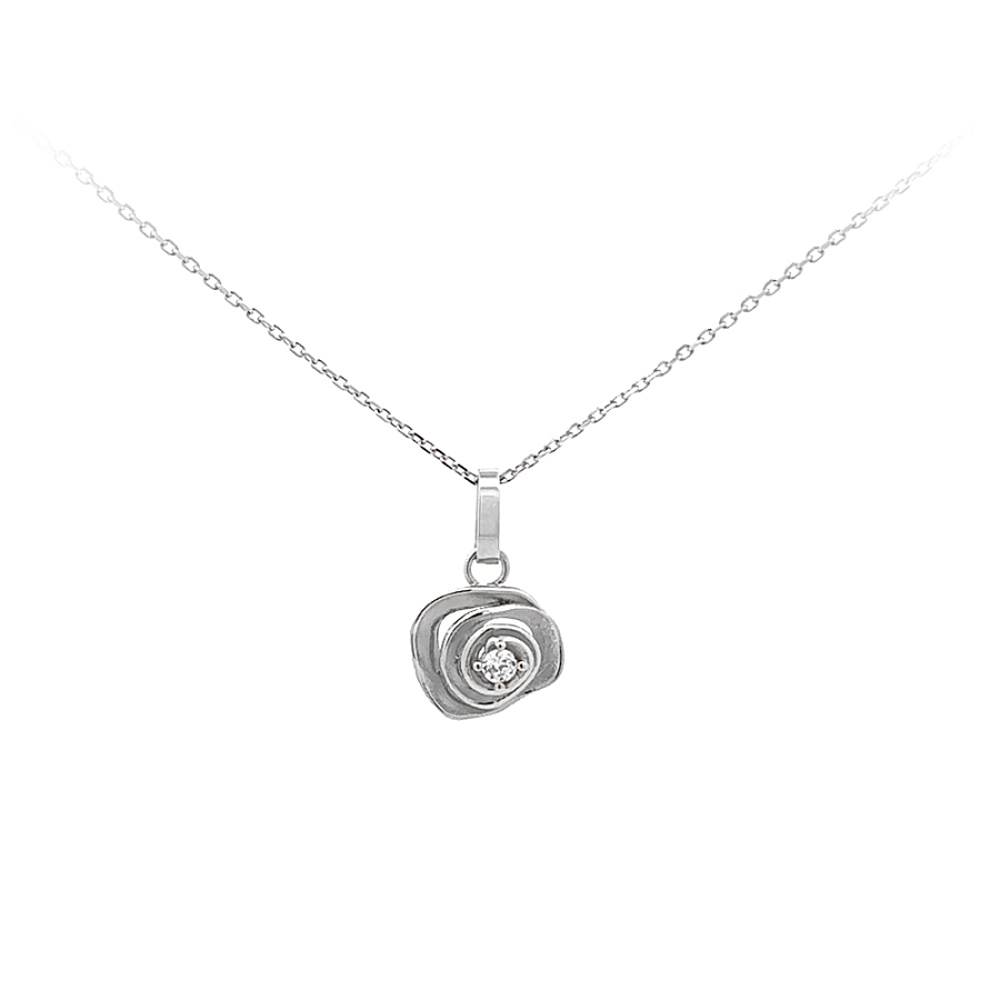 White Gold Zircon Pendant