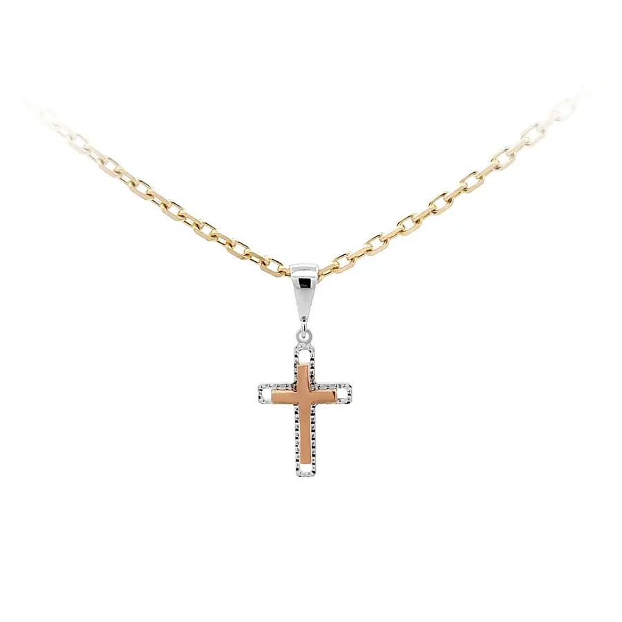 Pendant Cross of Combined Gold