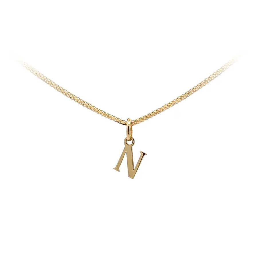 Gold Pendant Letter N