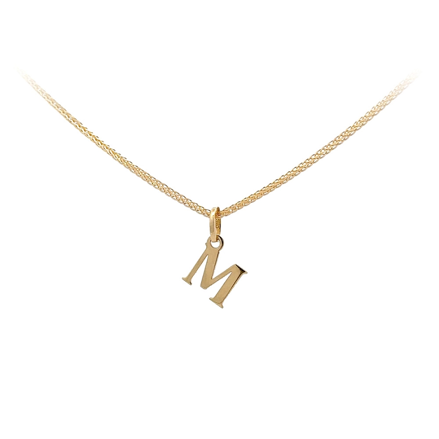 Gold Pendant Letter M