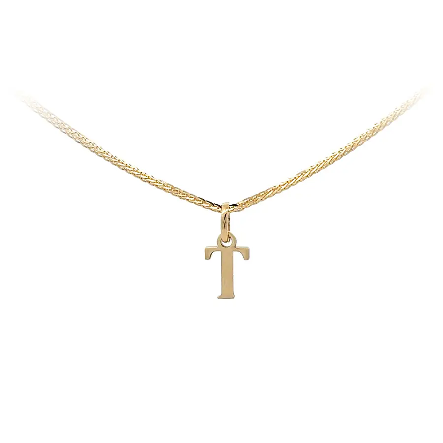 Gold Pendant Letter T