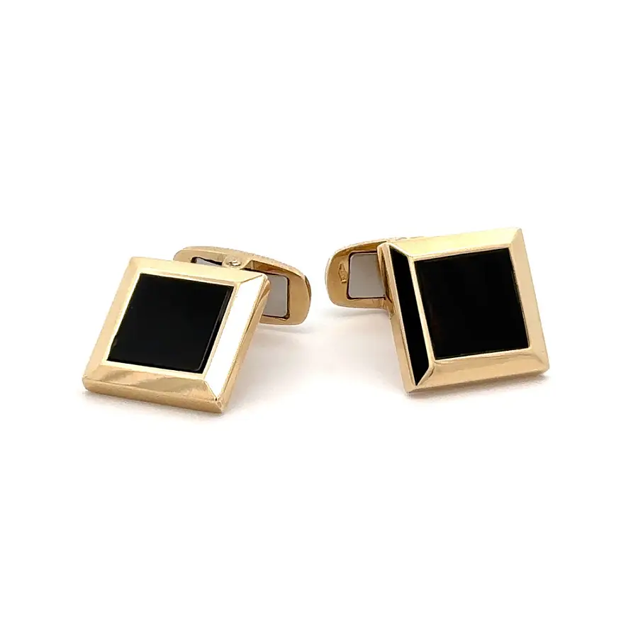 Gold Cufflinks with Onyx
