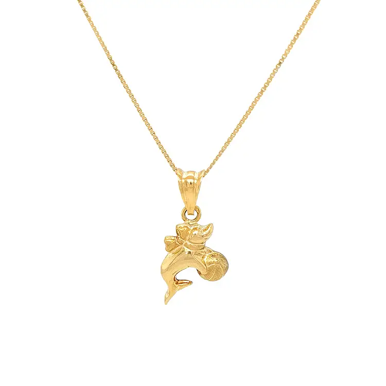 Golden Dolphin Pendant with Ball