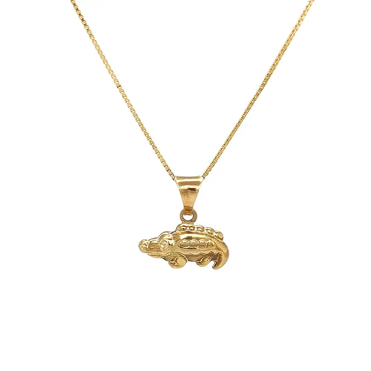 Gold Crocodile Pendant