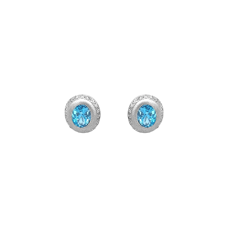 Gold Earrings with Zircons