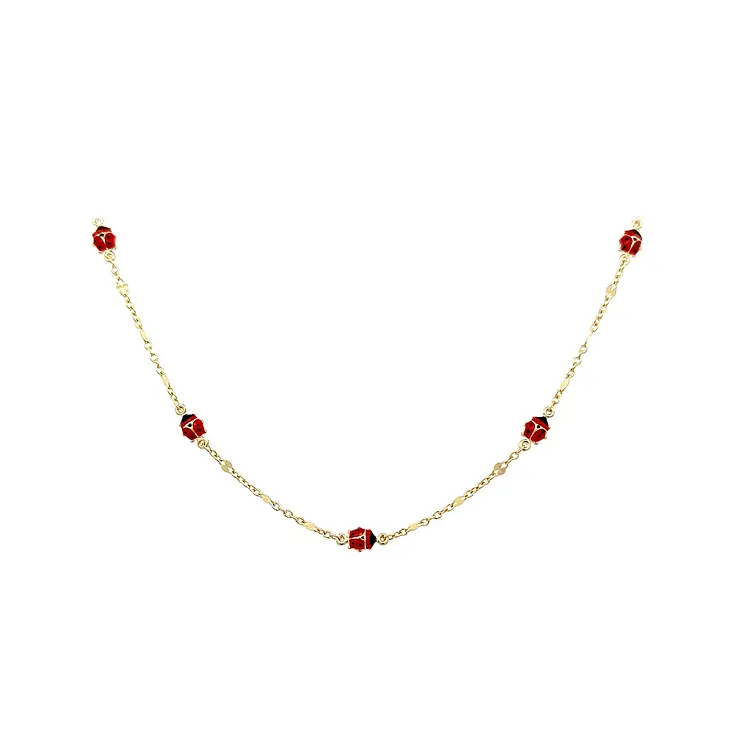 Golden Baby Ladybug Necklace