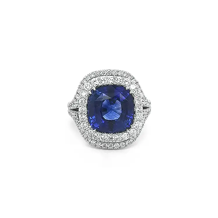Gold Ring Crivelli with Sapphire and Diamonds