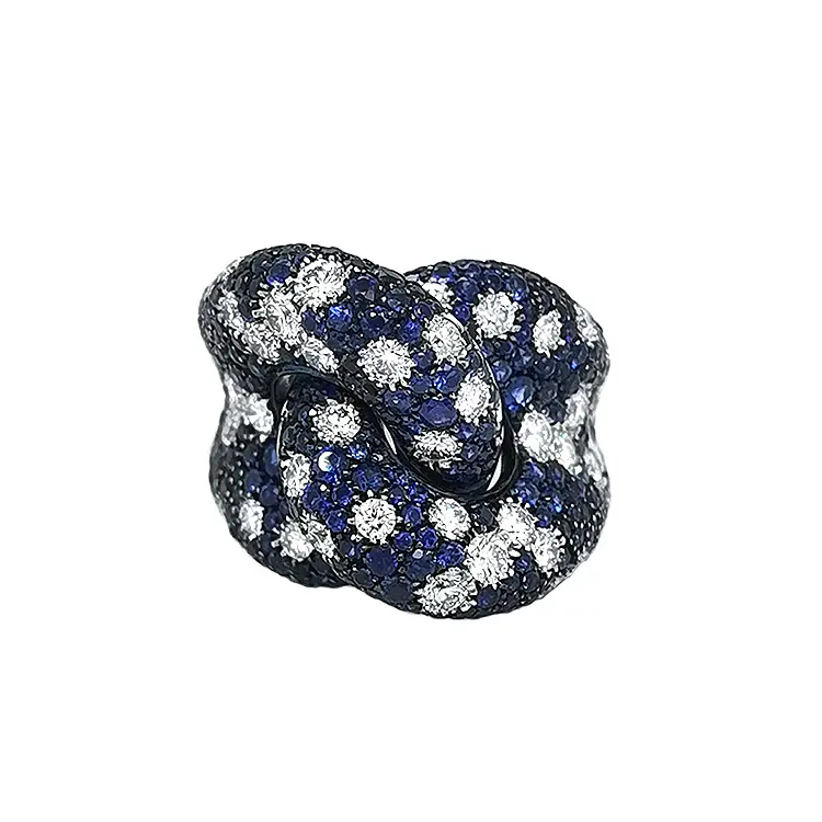 Gold Ring with Sapphires and Diamonds
