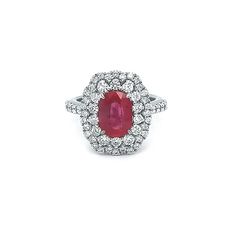 Gold Ring with Ruby and Diamonds