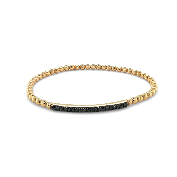 Gold Bracelet with Black Diamonds