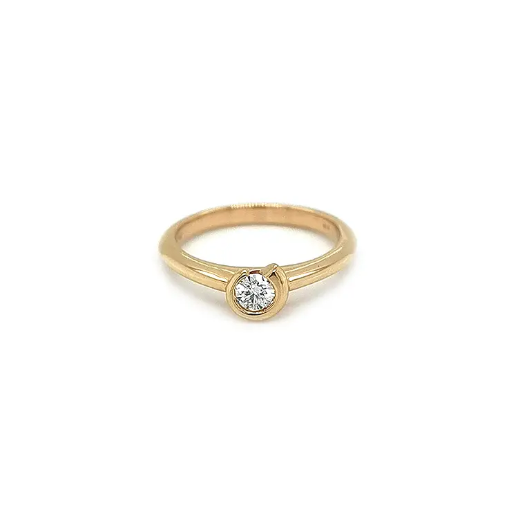 Gold Engagement Ring with Diamond