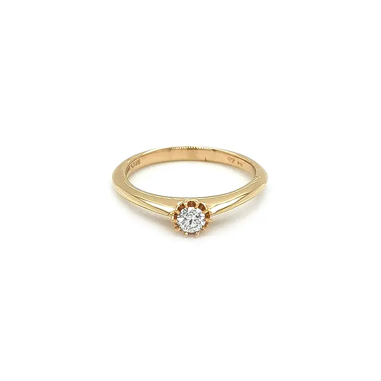 Gold Engagement Ring with Diamond