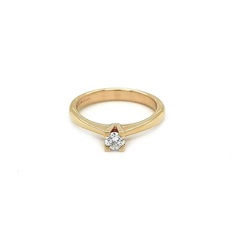 Gold Engagement Ring with Diamond