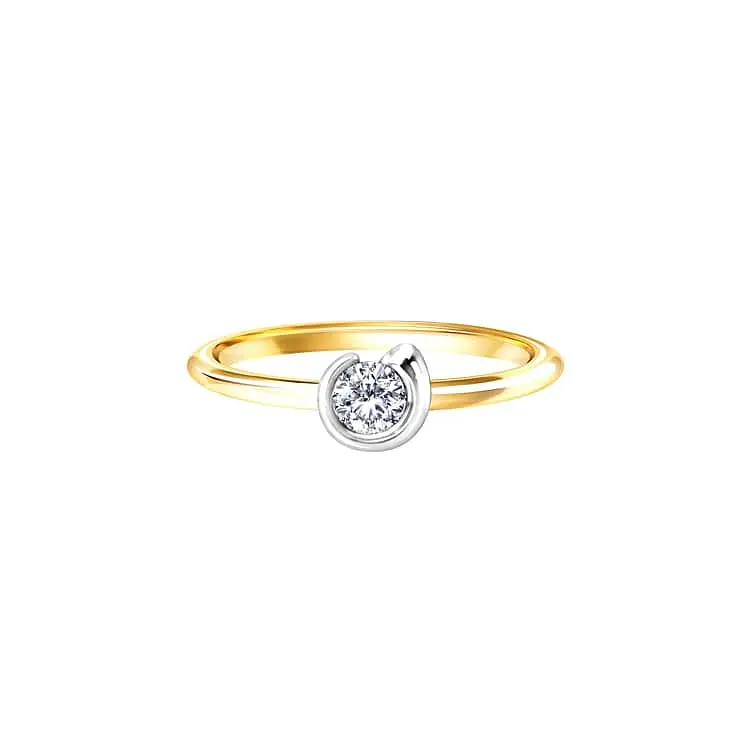 Gold Engagement Ring with Diamond
