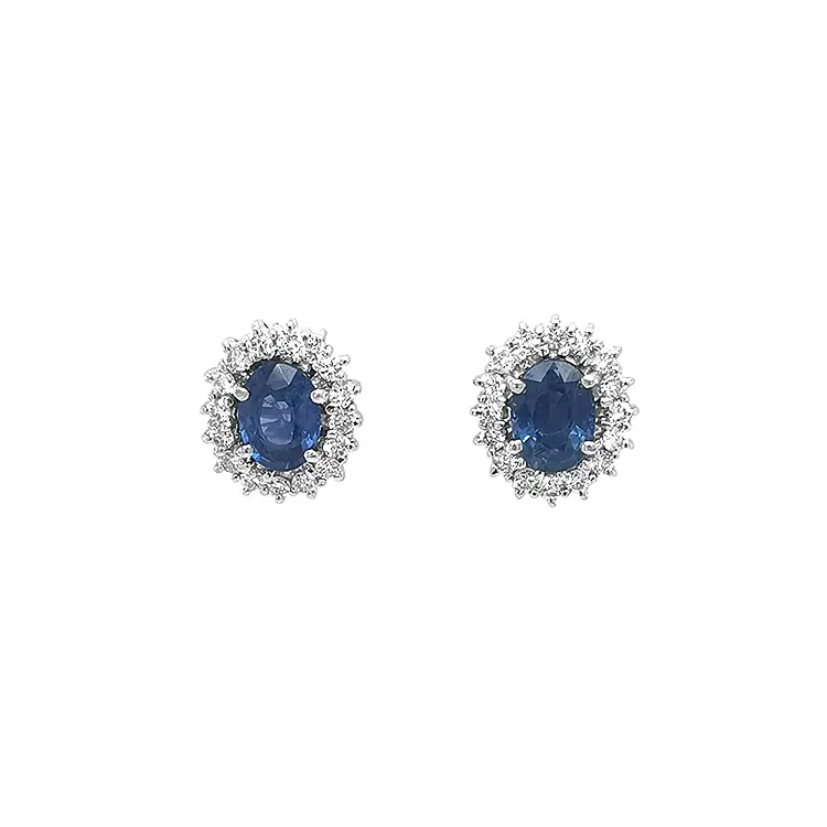 Gold Earrings with Sapphires