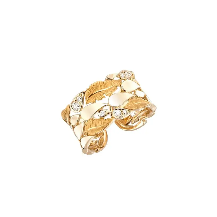 Gold Ring with Diamonds Magerit Hechizo Romance