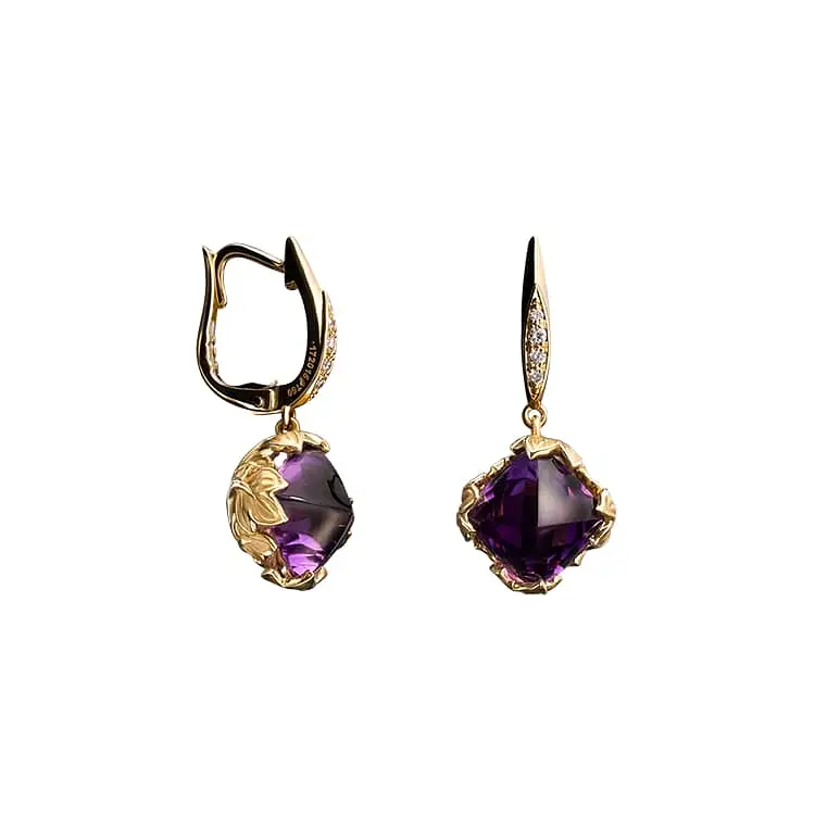 Gold Earrings with Amethyst Carrera y Carrera Eternal Lia