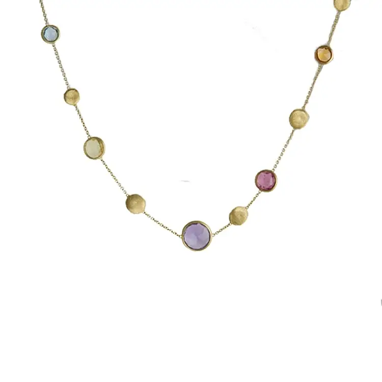 Gold Necklace with Semi Precious Stones Marco Bicego Jaipur