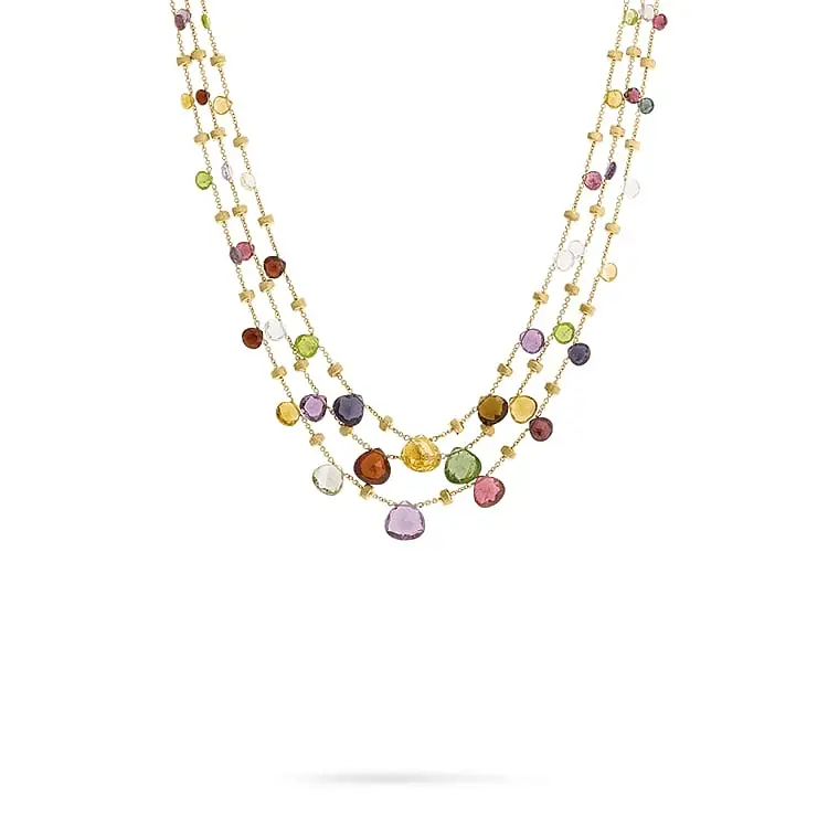 Gold Necklace with Semi Precious Stones Marco Bicego Paradise