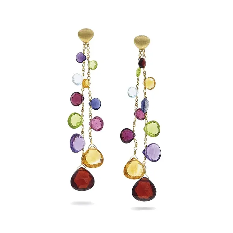 Gold Earrings with Semi Precious Stones Marco Bicego Paradise