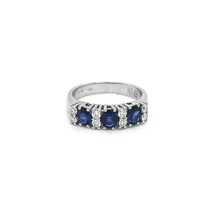 Gold Ring with Sapphires and Diamonds