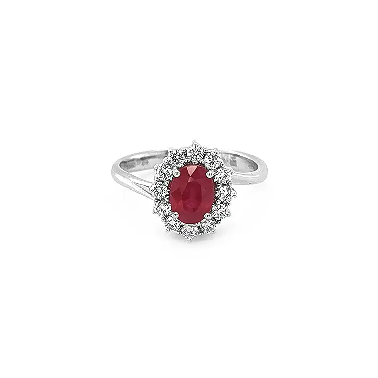 Gold Ring with Ruby and Diamonds