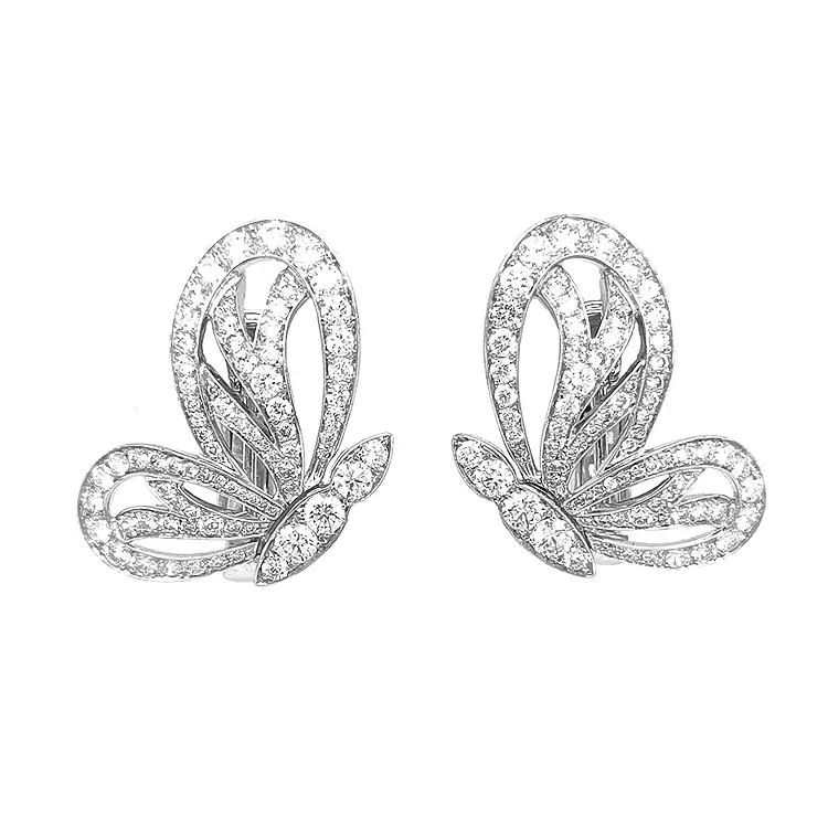 Gold Earrings with Diamonds