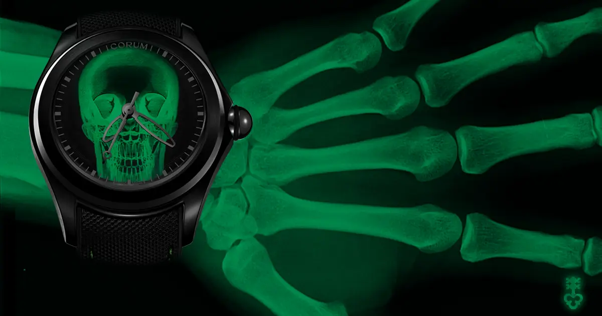 The extravagant skull of the Corum watch in a new