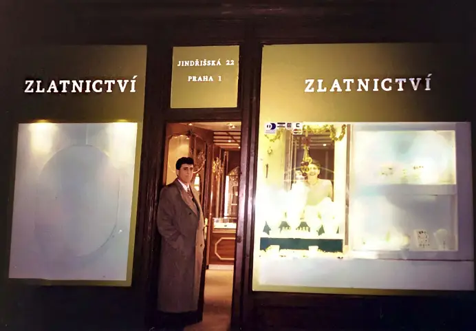 The first step: the opening of Zef Topalli jewellery shop in Jindřiška Street