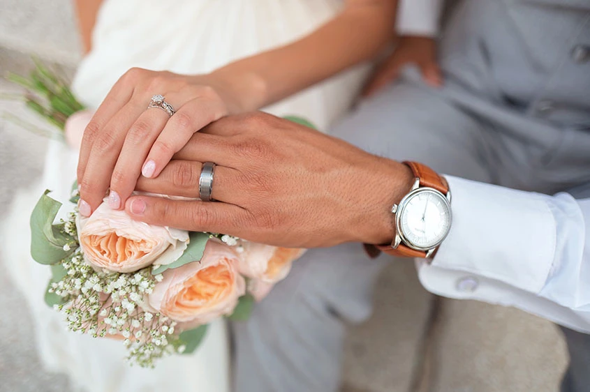 Wedding and engagement rings as symbols of love and devotion