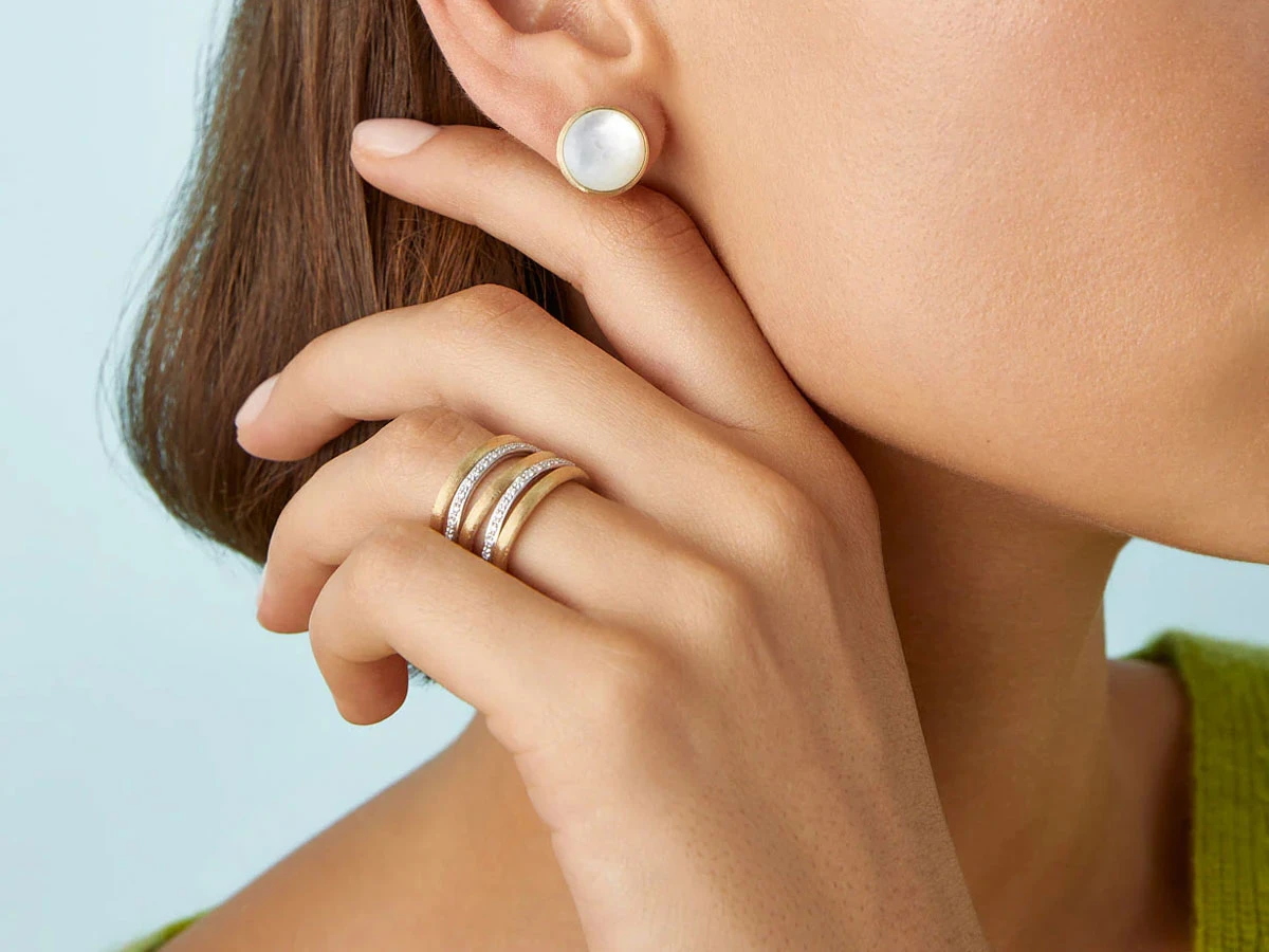 Gold Earrings Marco Bicego Jaipur Link OB1759 B YW