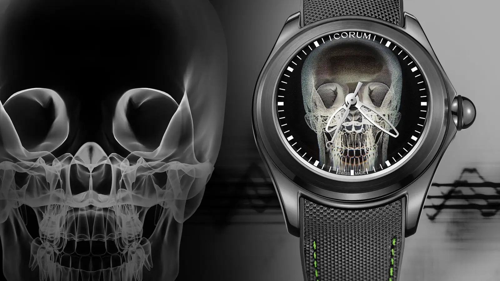 The extravagant skull of the Corum watch in a new